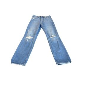 Gap High Rise Cheeky Straight Jeans Distressed Size 6, 28 Inch